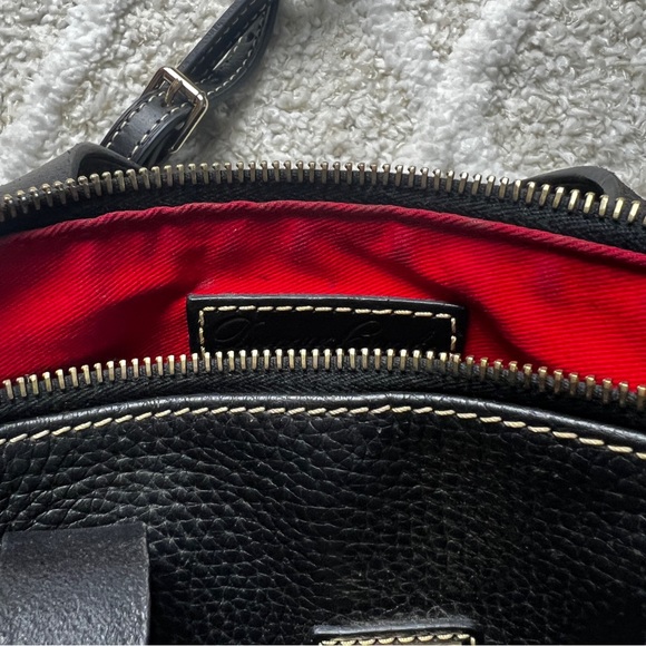 Dooney and Bourke Olivia Leather Satchel Black and Red Shoulder Bag - Picture 3 of 7